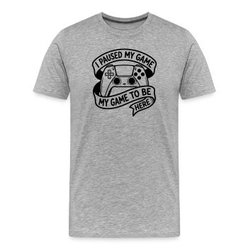 Jeux vidéo - T-shirt bio Premium Homme - gris chiné - Devant - Damien (186cm)