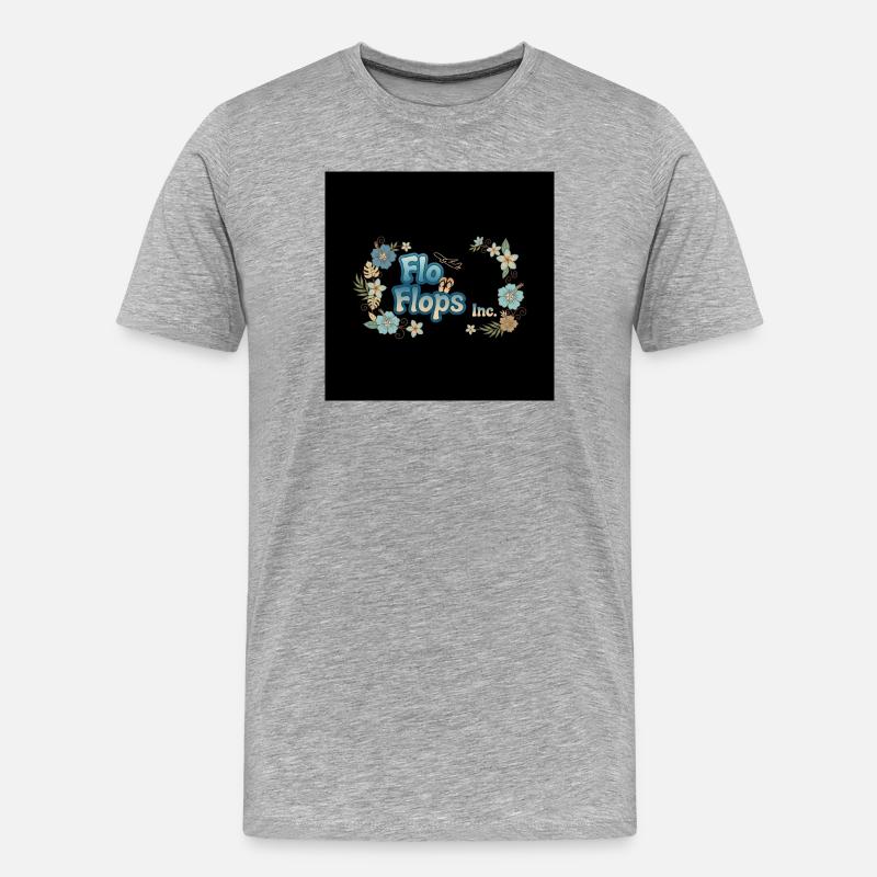 Flo Flops Blumenlogo - Männer Premium Bio T-Shirt - Grau meliert