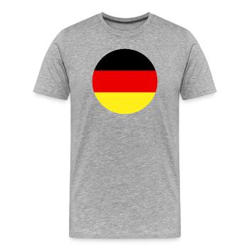 Runde deutsche Flagge - Männer Premium Bio T-Shirt - Grau meliert - Vorne - Damien (186cm)