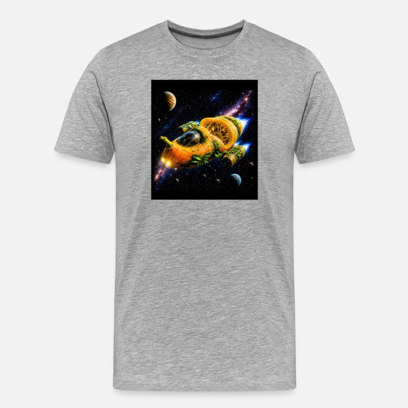 Aventure spatiale Citrus - T-shirt bio Premium Homme - gris chiné