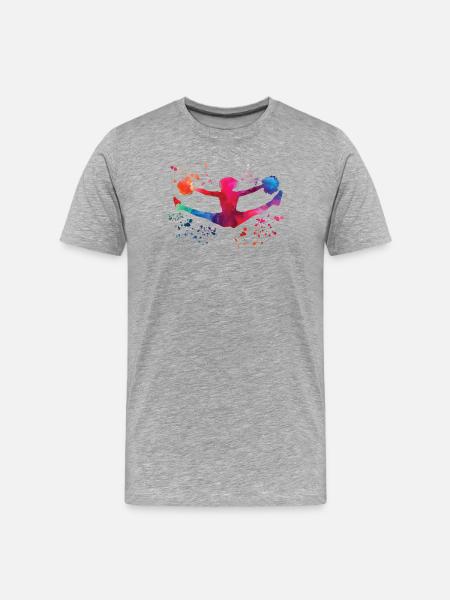 Cheerleader Cheer Mom Cheerleading - Männer Premium Bio T-Shirt - Grau meliert