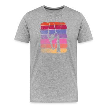 Tissu vertical Acrobaties aériennes vintage Soie aérienne - T-shirt bio Premium Homme - gris chiné - Devant - Damien (186cm)