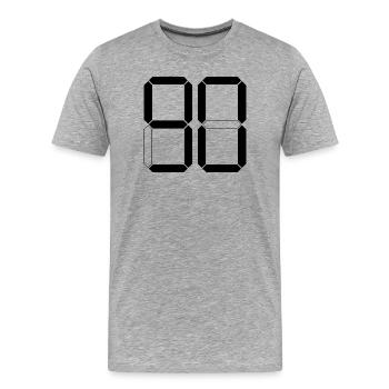 NUMMER 90 Neunzig Geschenk Digital - Männer Premium Bio T-Shirt - Grau meliert - Vorne - Damien (186cm)