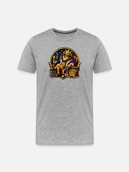 König des Mindsets - Männer Premium Bio T-Shirt - Grau meliert