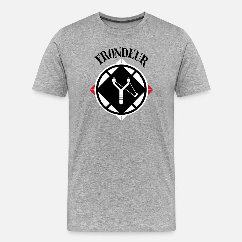 Slinger-Emblem - Männer Premium Bio T-Shirt - Grau meliert