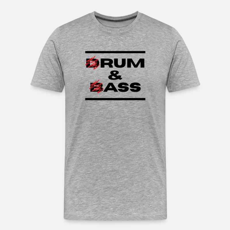 Drum & Bass / Rum & Ass (Schwarze Buchstaben) - Männer Premium Bio T-Shirt - Grau meliert