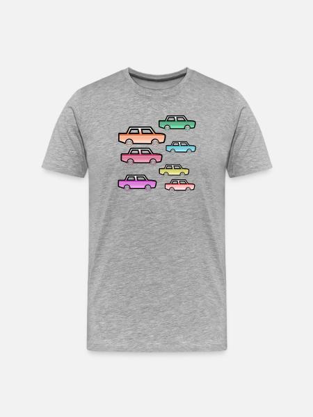 Autos - Männer Premium Bio T-Shirt - Grau meliert