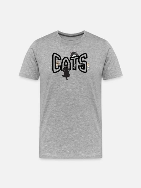 Cats peeking out from the edge - Men's Premium Organic T-Shirt - heather grey