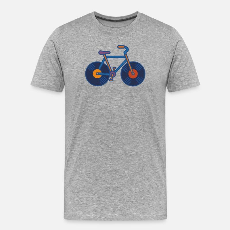 Vinyl Cycle Echo - Männer Premium Bio T-Shirt - Grau meliert