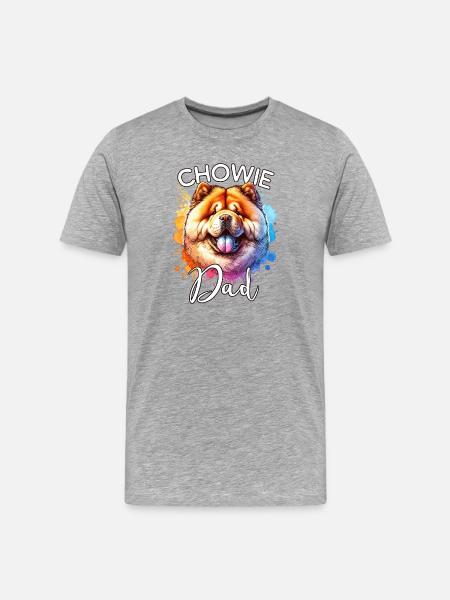 Chowchow Papa - Männer Premium Bio T-Shirt - Grau meliert