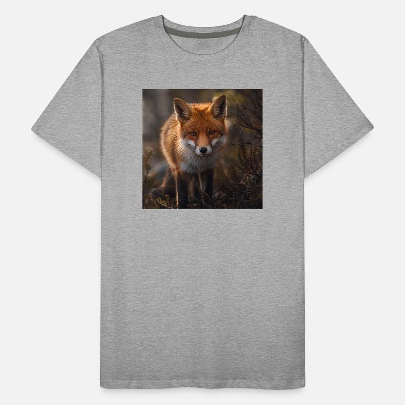 Renard dans une clairière forestière T-shirt bio Premium Homme