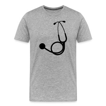 Stethoscope black - Men's Premium Organic T-Shirt - heather grey - Front - Damien (186cm)
