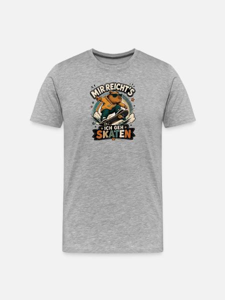 Capybara Skaten - Männer Premium Bio T-Shirt - Grau meliert