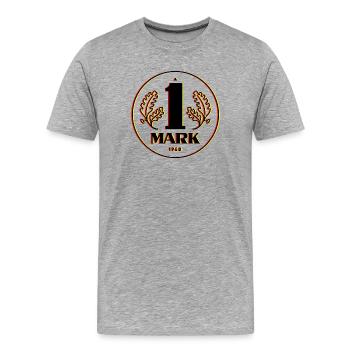 Ostmark 3D Schwarz Rot Gold - Männer Premium Bio T-Shirt - Grau meliert - Vorne - Damien (186cm)
