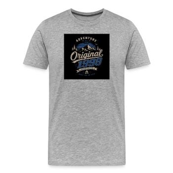 Adventure 1998 – Édition limitée vintage outdoor - T-shirt bio Premium Homme - gris chiné - Devant - Damien (186cm)