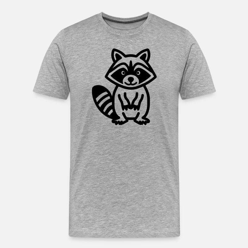 Waschbär - Männer Premium Bio T-Shirt - Grau meliert