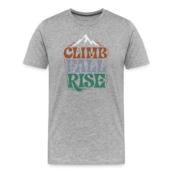 Dawn Mountain und Laub - Männer Premium Bio T-Shirt - Grau meliert - Vorne - Damien (186cm)