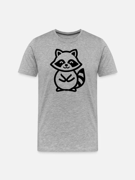 Raccoon - Men's Premium Organic T-Shirt - heather grey