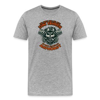 Biker Totenkopf Nie Zu Alt Zum Fahren - Männer Premium Bio T-Shirt - Grau meliert - Vorne - Damien (186cm)