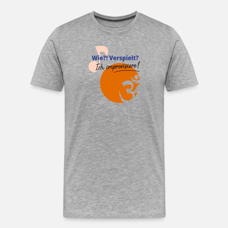 T-Shirt Design „Ich improvisiere!“ - Männer Premium Bio T-Shirt - Grau meliert