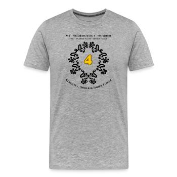 Number 4 Symbol of Stability, Order, and Strength - Men's Premium Organic T-Shirt - heather grey - Front - Damien (186cm)