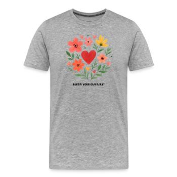 Épanouisse à ta façon - T-shirt bio Premium Homme - gris chiné - Devant - Damien (186cm)