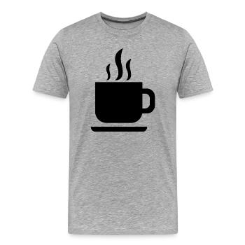 Coffee cup - Men's Premium Organic T-Shirt - heather grey - Front - Damien (186cm)