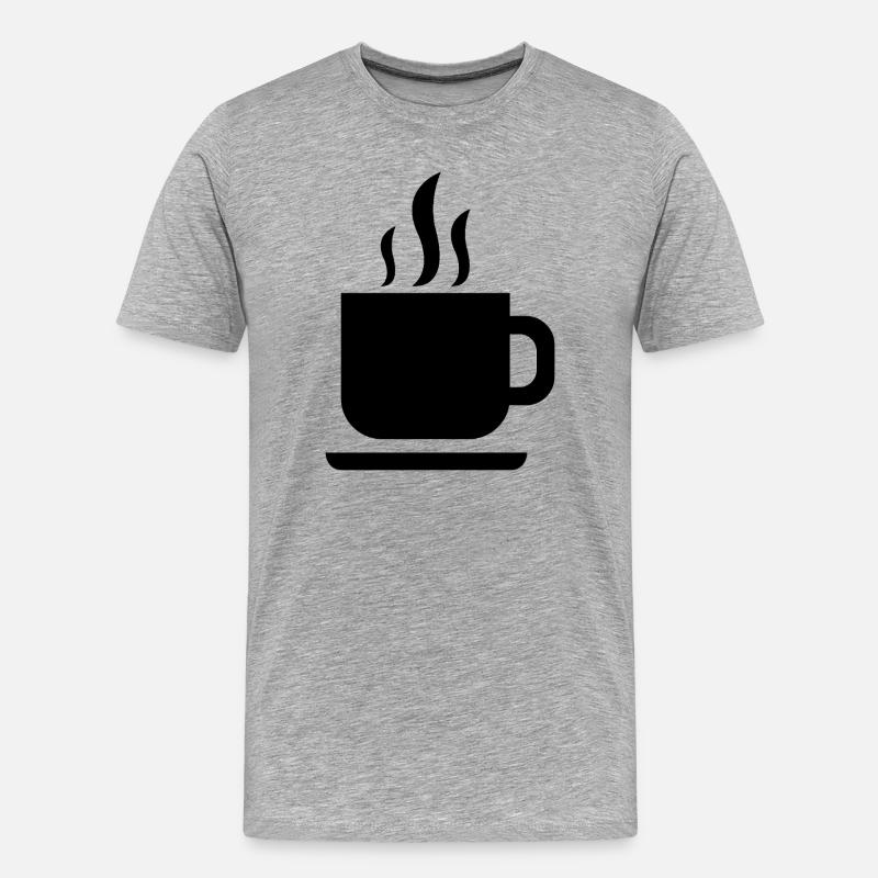 Kaffeetasse - Männer Premium Bio T-Shirt - Grau meliert