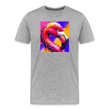Flamant - T-shirt bio Premium Homme - gris chiné - Devant - Damien (186cm)