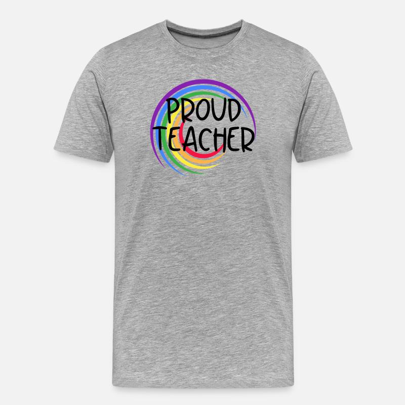 Stolzer Lehrer LGBTQ Pride Regenbogendesign - Männer Premium Bio T-Shirt - Grau meliert