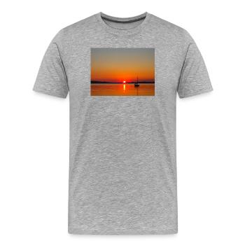 Mer de Bavière - T-shirt bio Premium Homme - gris chiné - Devant - Damien (186cm)