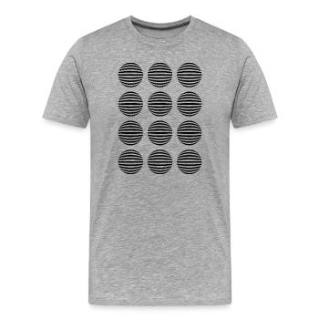 Sphères géométriques - T-shirt bio Premium Homme - gris chiné - Devant - Damien (186cm)