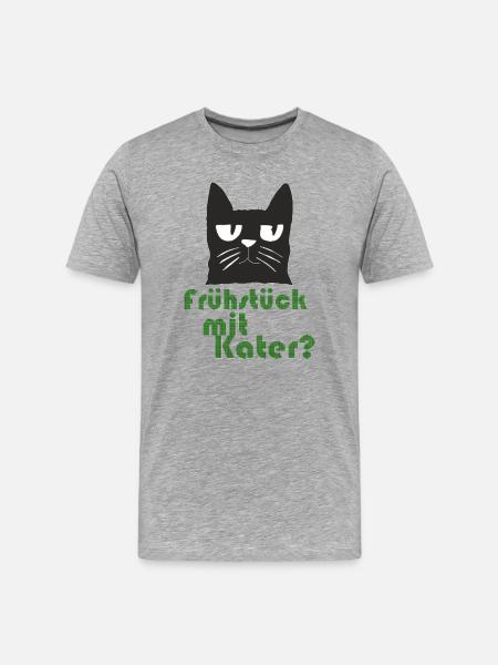 fruehstueck_mit_kater - Men's Premium Organic T-Shirt - heather grey