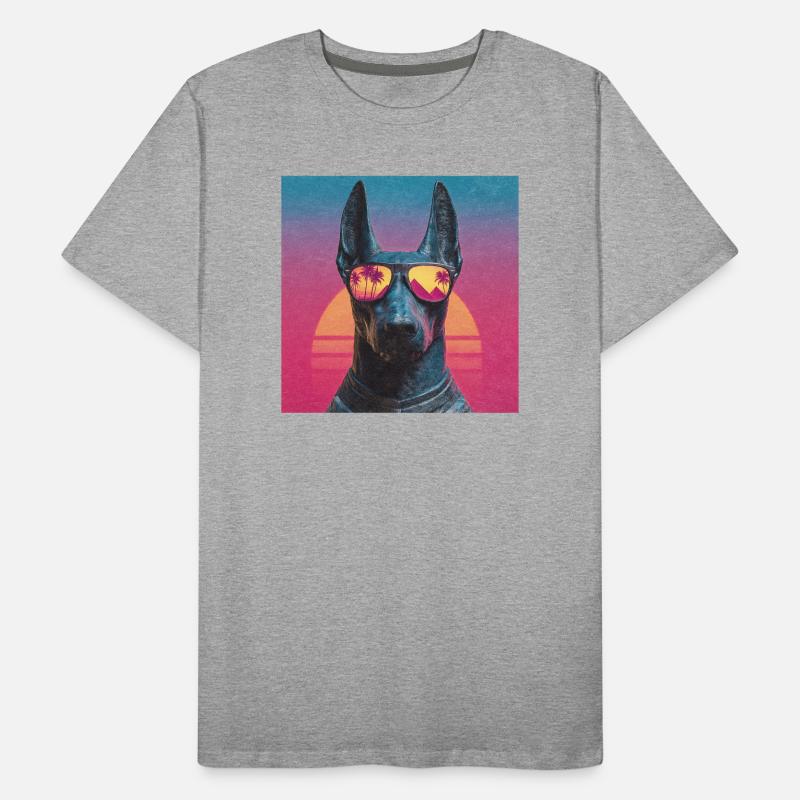 Anubis Synthwave - Gott auf Urlaub Männer Premium Bio T-Shirt