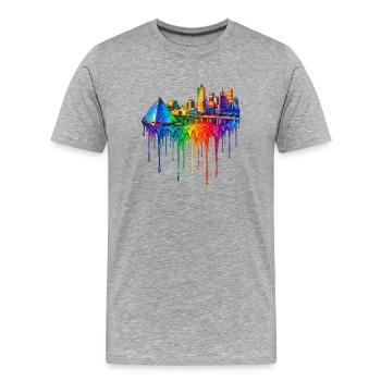 Memphis Tennessee Dripping Art - Men's Premium Organic T-Shirt - heather grey - Front - Damien (186cm)