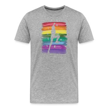 Boulderer Boulder Bouldern - Männer Premium Bio T-Shirt - Grau meliert - Vorne - Damien (186cm)