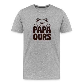 Papa Bear süßer Vatertag - Männer Premium Bio T-Shirt - Grau meliert - Vorne - Damien (186cm)