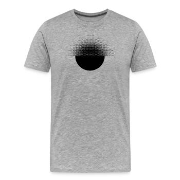 Conception bitmap de sunburst géométrique et pixelisé - T-shirt bio Premium Homme - gris chiné - Devant - Damien (186cm)