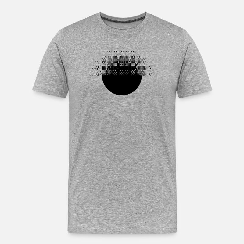 Bitmap-Design von geometrischem und pixeligem Sunburst - Männer Premium Bio T-Shirt - Grau meliert