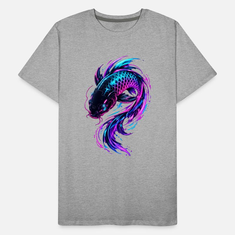 Neon Koi Flow Men's Premium Organic T-Shirt