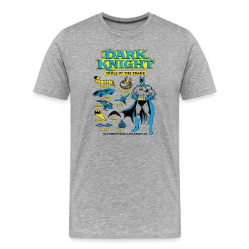 Batman Chevalier Noir Outils Du Métier Collage - T-shirt bio Premium Homme - gris chiné - Devant - Damien (186cm)
