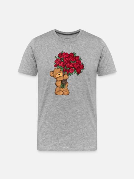 Baer_Blumen - T-shirt bio Premium Homme - gris chiné