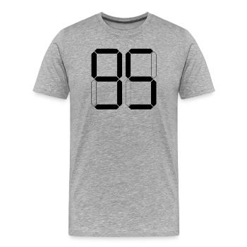 NUMÉRO 95 Quatre-vingt-quinze cadeaux numériques - T-shirt bio Premium Homme - gris chiné - Devant - Damien (186cm)