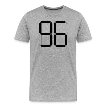 NUMÉRO 96 Quatre-vingt-seize Cadeaux Numériques - T-shirt bio Premium Homme - gris chiné - Devant - Damien (186cm)