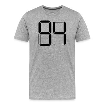 NUMBER 94 Ninety-Four Gift Digital - Men's Premium Organic T-Shirt - heather grey - Front - Damien (186cm)