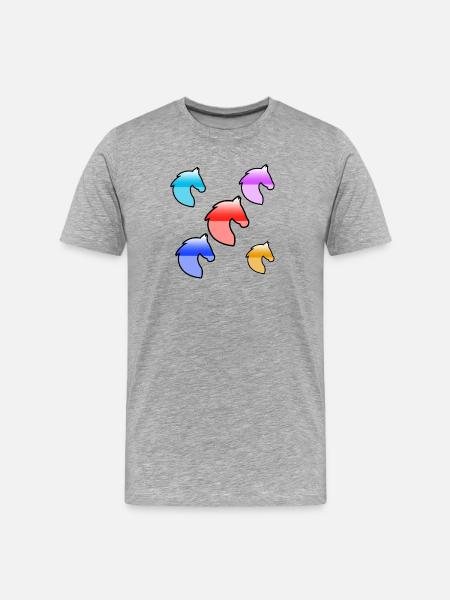 Chevaux - T-shirt bio Premium Homme - gris chiné