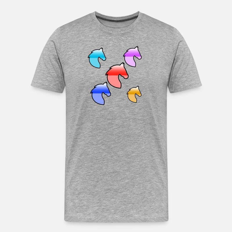 Pferde - Männer Premium Bio T-Shirt - Grau meliert