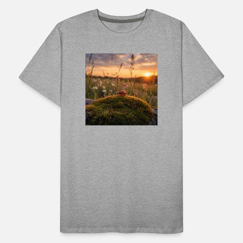 Ladybug in sunset and moss Men's Premium Organic T-Shirt