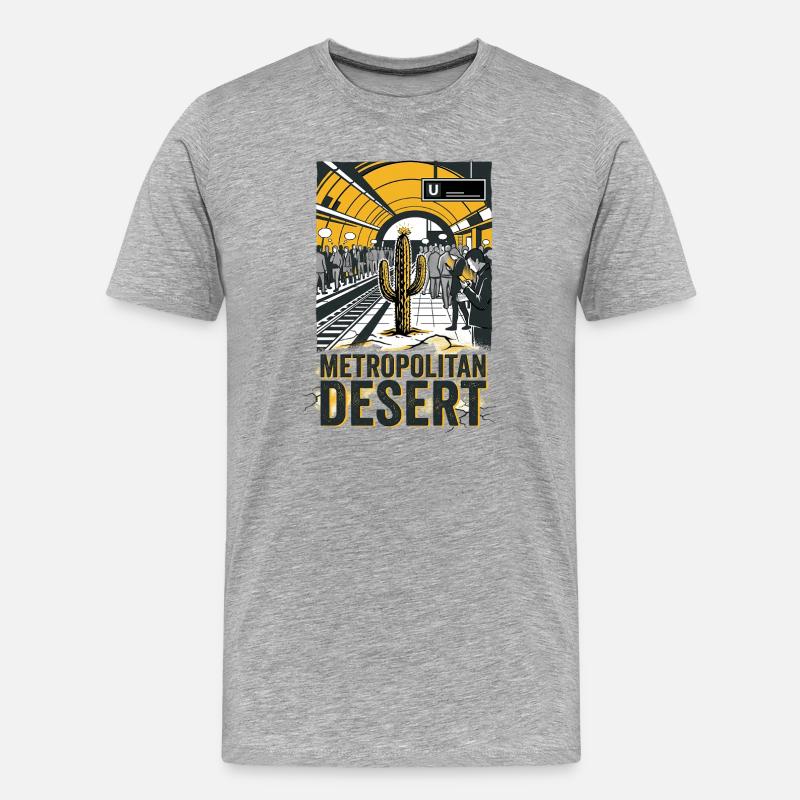 Metropolitan Desert - Männer Premium Bio T-Shirt - Grau meliert