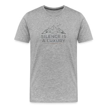 Tranquility is luxury - Men's Premium Organic T-Shirt - heather grey - Front - Damien (186cm)